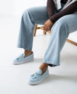 Angus Slip On -shoe Sales Angus Powder Blue Leather 0532 WEB