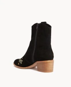 Bounty Ankle Boot -shoe Sales Bounty23wMCDO Black Suede Embroidery 4 2