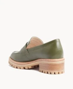 English Loafer -shoe Sales English23wMCDO Olive Leather Olive Croc 4