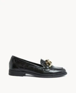 Fae Chain Loafer -shoe Sales FaeChain23wSLMO Black Croc Leather 2