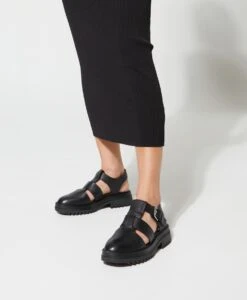 Indiana Flat -shoe Sales Indiana Black Leather 0252