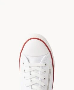 Kellie Sneaker -shoe Sales Kellie Canvas Zip W White Red Black 5