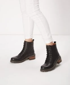 Leah Lace Up Boot -shoe Sales Leah21wVTSO Black Leather 04 Ecomm