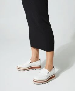 Nori Wedge Platform Loafer -shoe Sales Nori22sMNCO White Leather 0196