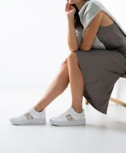 Roxy Sneaker -shoe Sales Roxy White Snake Leather 2068 WEB