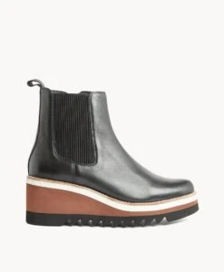 Sandra Wedge Ankle Boot -shoe Sales Sandra23wMNCO Black Leather 2