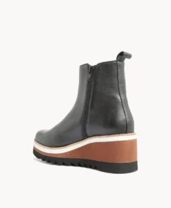 Sandra Wedge Ankle Boot -shoe Sales Sandra23wMNCO Black Leather 4